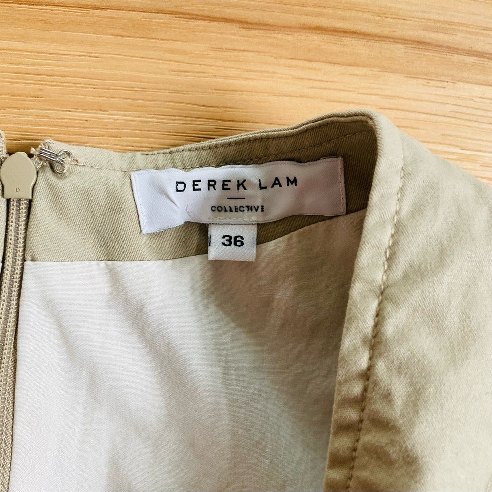 Derek Lam Khaki Lace V-Neck Dress Like New - Picture 12 of 16
